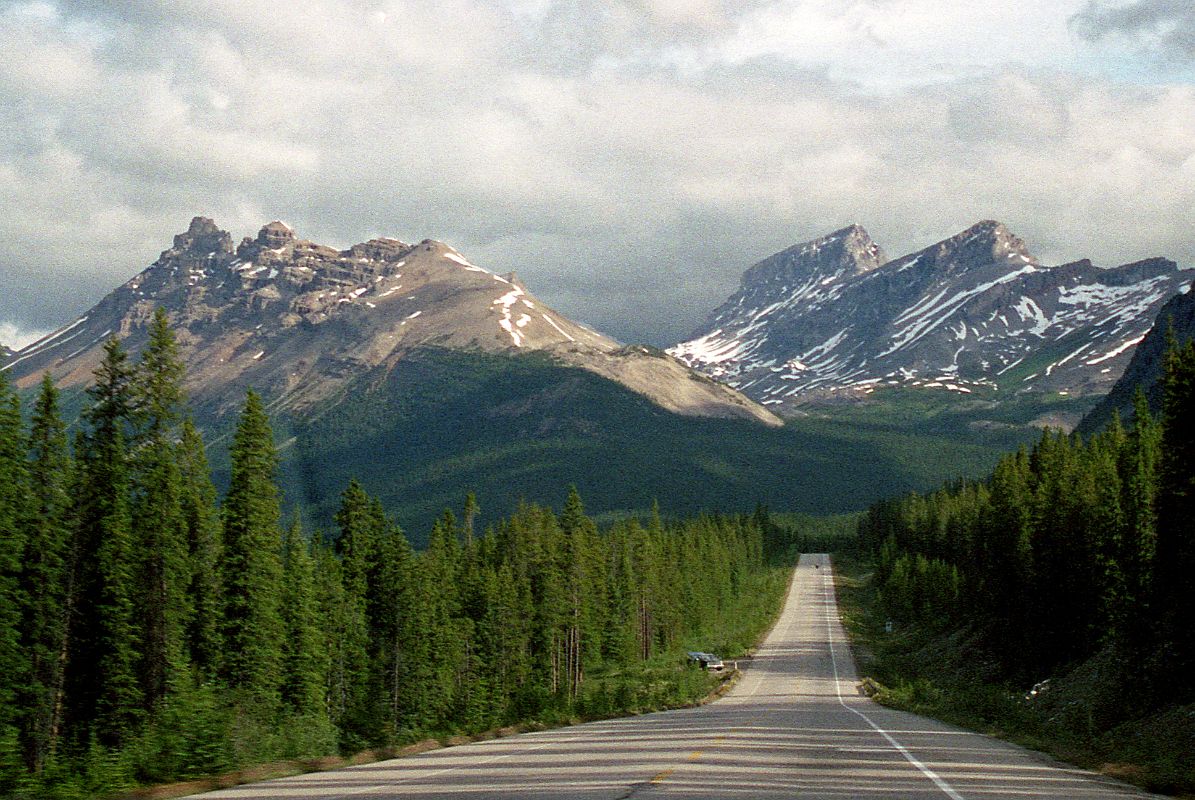 25 Dolomite Peak and Watermelon Peak In Summer From Icefields Parkway